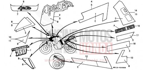 RAYURE/MARQUE (XRV750L/M) XRV750M de 1991